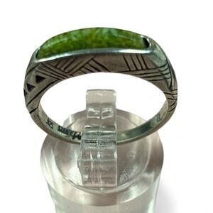 Carolyn Pollack 925 Sterling Silver Ring with Green Gemstone Size 5.5